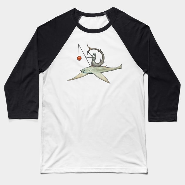 Hieronymus Bosch: Flying Fish Knight Baseball T-Shirt by FlyingSnail